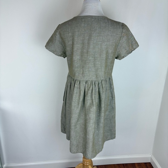 Madewell Linen-Blend Alexandra Button-Front Short Sleeves Dress Size S - Picture 5 of 8